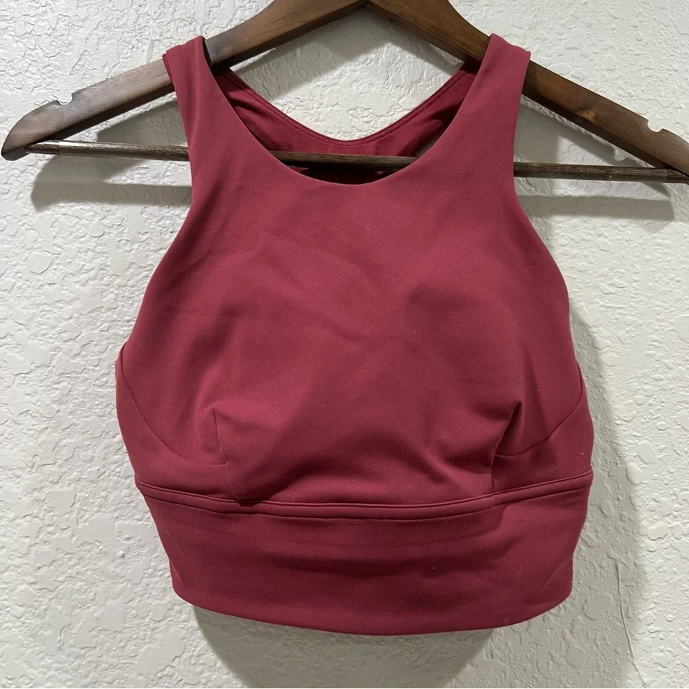 Lululemon Wunder Train Longline Bra *Medium Support, C/D Cup Mulled Wine Size 4